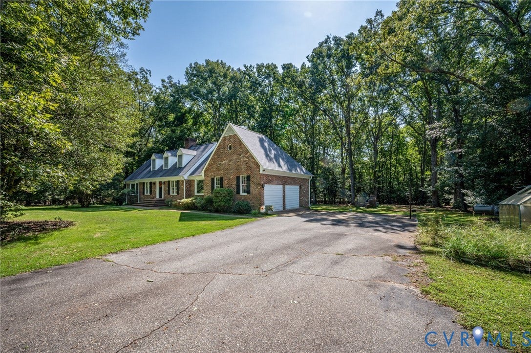 2409 Three Bridge Road, Rural, Powhatan, VA 23139 Paved Driveway with Gated Entrance.