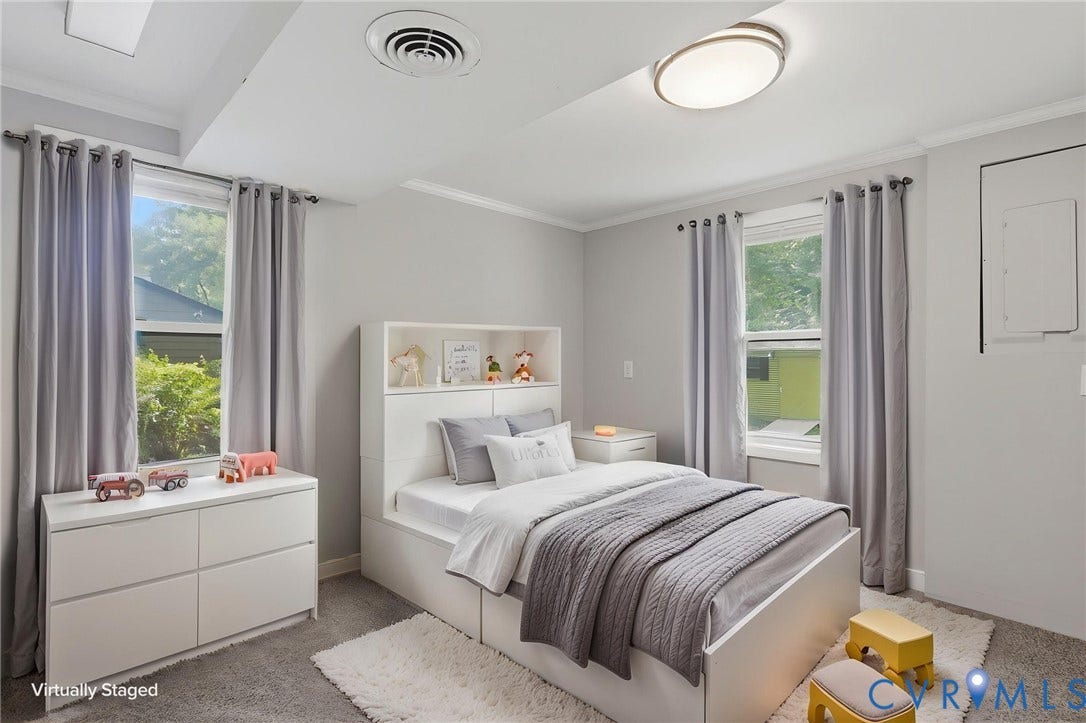 8349 Charlise Road, Oxford, Richmond, VA 23235 Recessed lighting, crown molding, and two windows with natural light