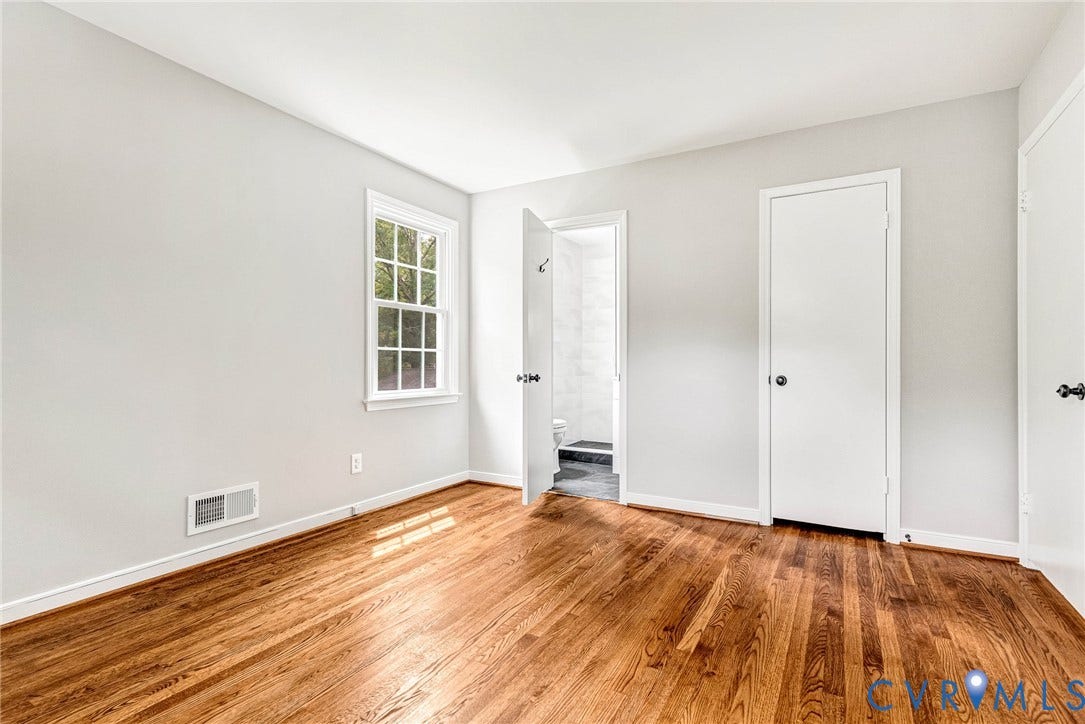 1605 CLOISTER Drive, Henrico, VA 23228 Hardwood flooring, white window trim, white interior walls, white paneled doors, and ceiling-mounted lighting