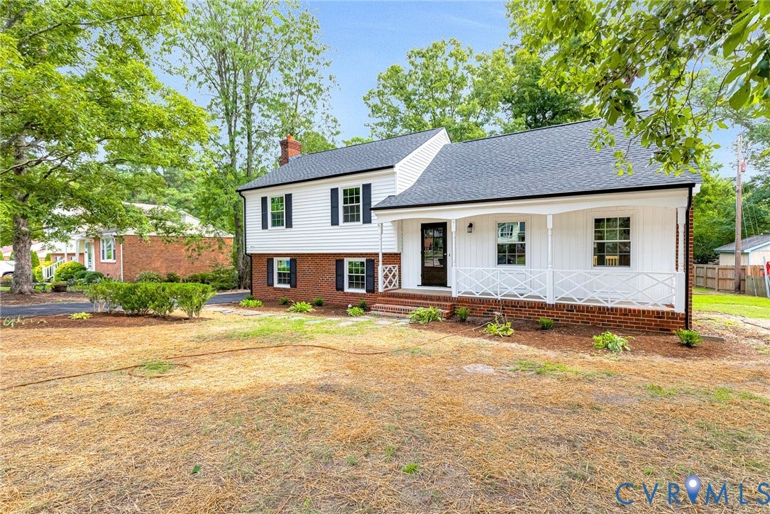 1605 CLOISTER Drive, Henrico, VA 23228 Split-level residence featuring white siding, dark shutters, and a dark shingle roof