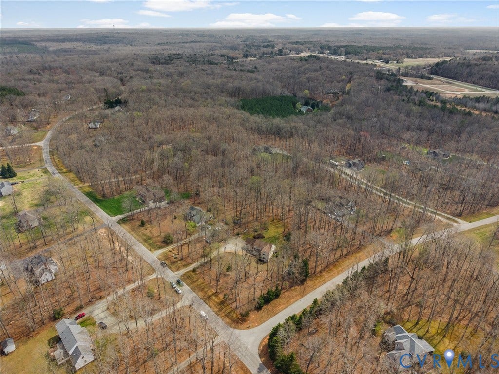 3489 Richards Run, Powhatan, VA 23139 Expansive wooded landscape featuring a network of paved roads and scattered residential properties