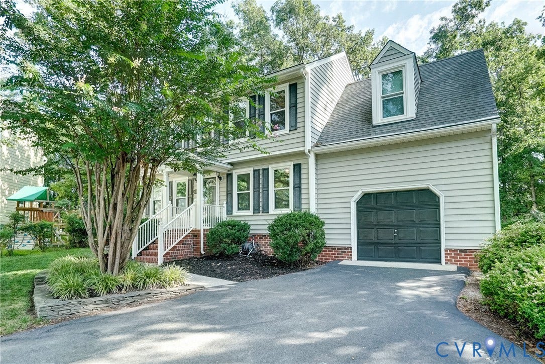 2388 Horsley Drive, Henrico, VA 23233 Another front view. Low maintenance vinyl siding and newer windows. Space above garage can be finished for additional living space!