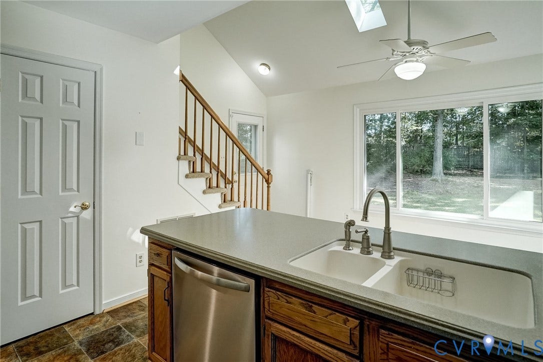 2388 Horsley Drive, Henrico, VA 23233 Kitchen has solid surface counter tops, pantry, eat in area and plenty of cabinet and counter space