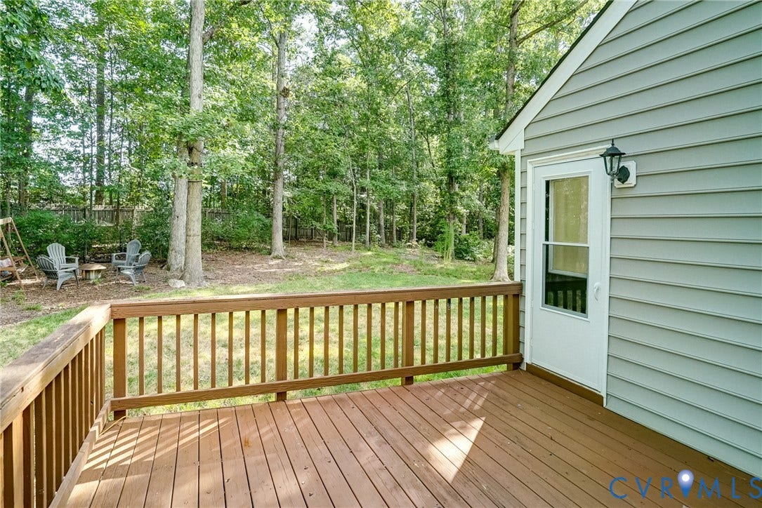 2388 Horsley Drive, Henrico, VA 23233 Deck over looking backyard. It can be accessed from living room or kitchen. Adds to the nice flow of the home
