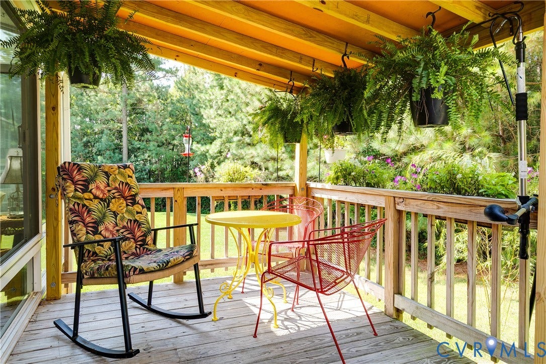 Large Covered Wood Deck.