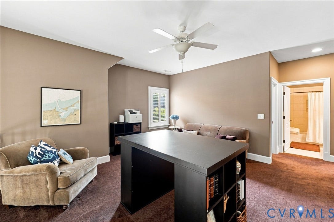 11762 Triple Notch Terrace, Three Notch Place, Henrico, VA 23233 Carpeted room with neutral wall tones and a ceiling fan