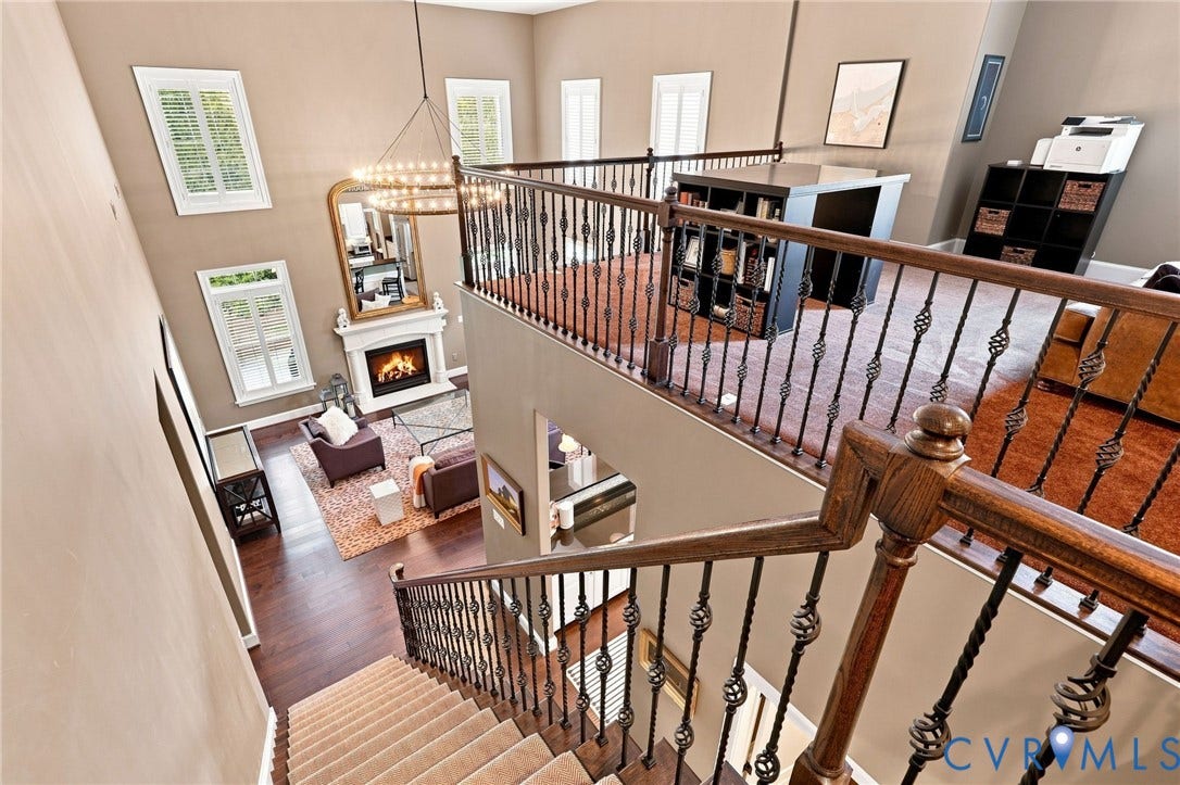 11762 Triple Notch Terrace, Three Notch Place, Henrico, VA 23233 Two-story living area with fireplace and decorative mantel