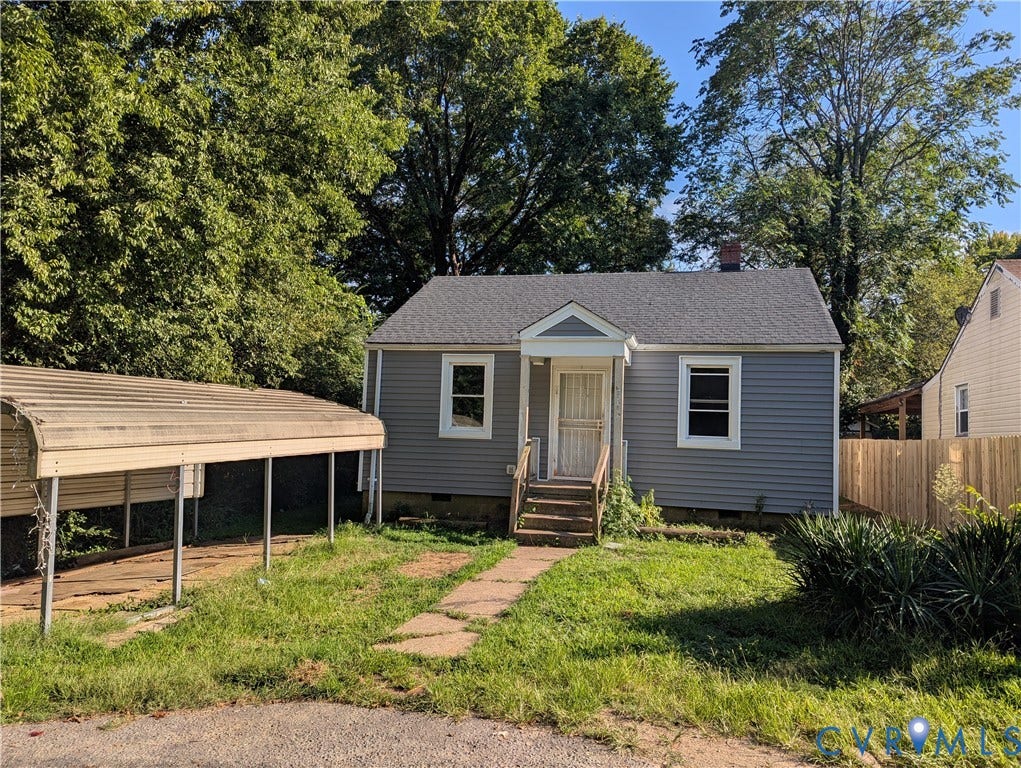 2218 Concord Avenue, Richmond, VA 23234 Gray siding exterior with a dark shingle roof