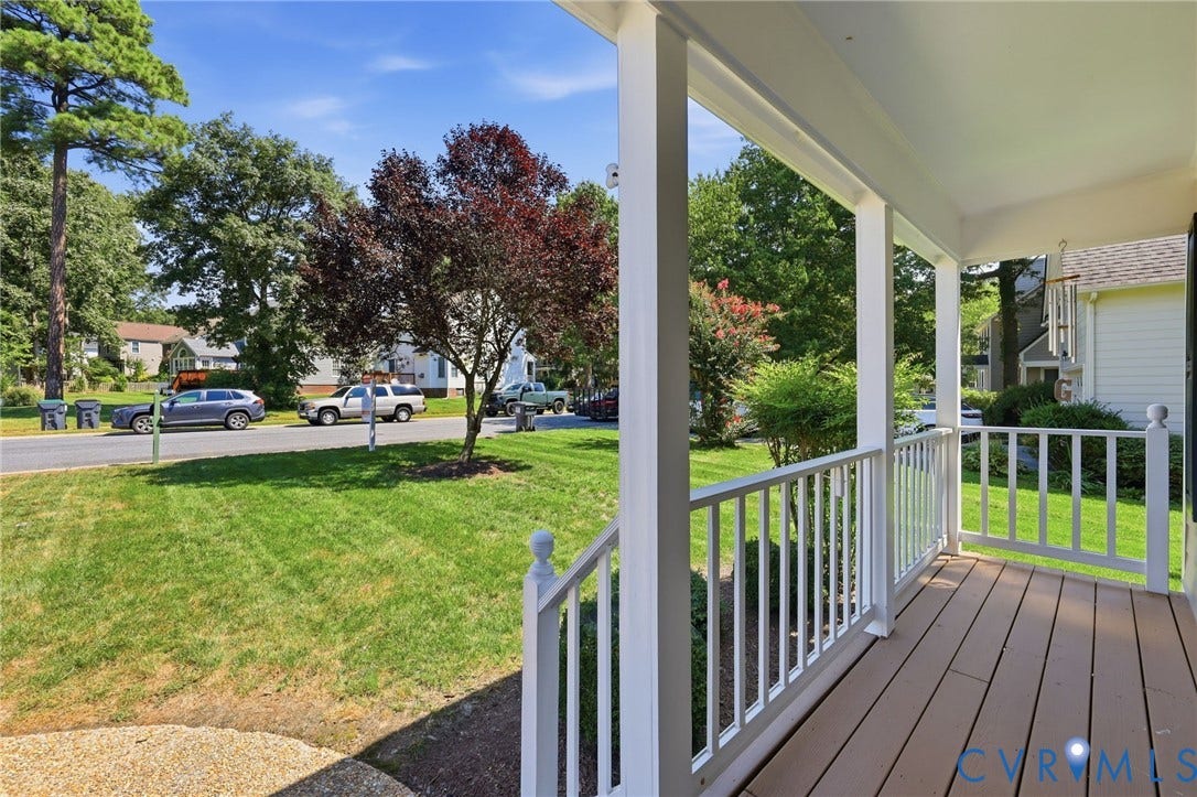 12309 Maybrook Lane, Wyndham, Glen Allen, VA 23059 Covered front porch with white railings and composite decking