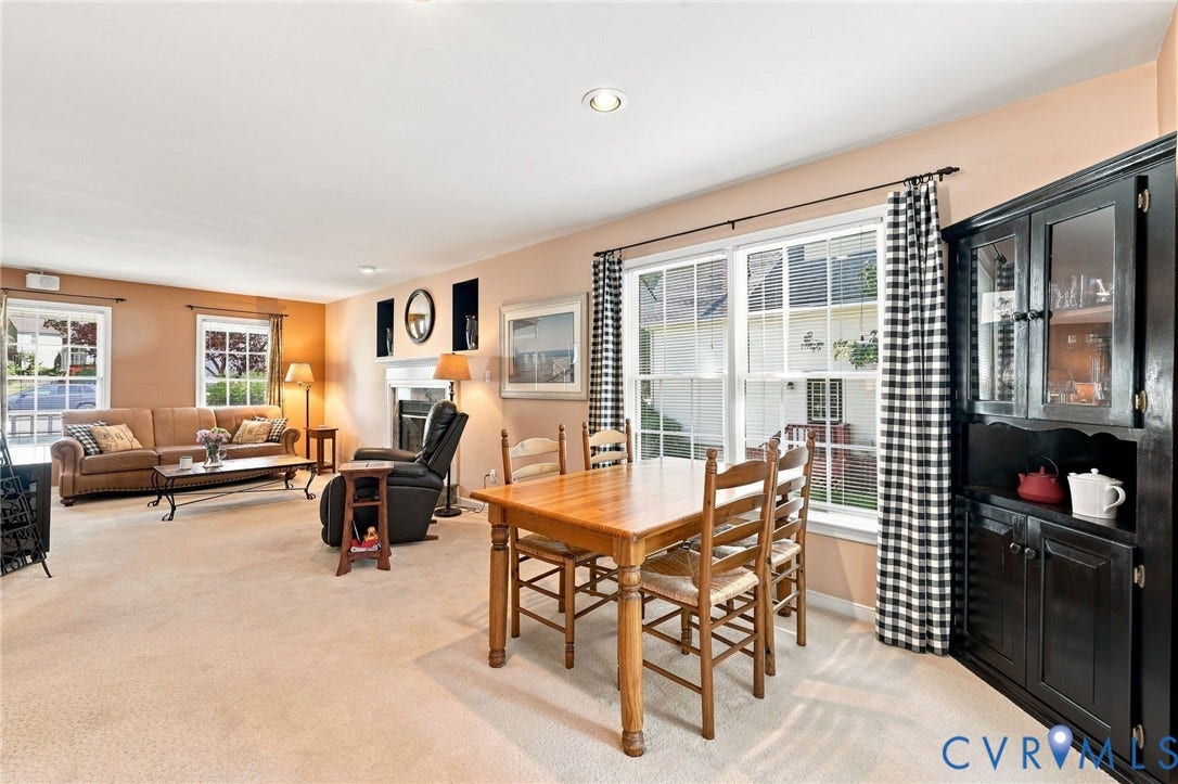 12309 Maybrook Lane, Wyndham, Glen Allen, VA 23059 Recessed ceiling lighting, fireplace with mantel, built-in display cabinetry, and double-hung windows