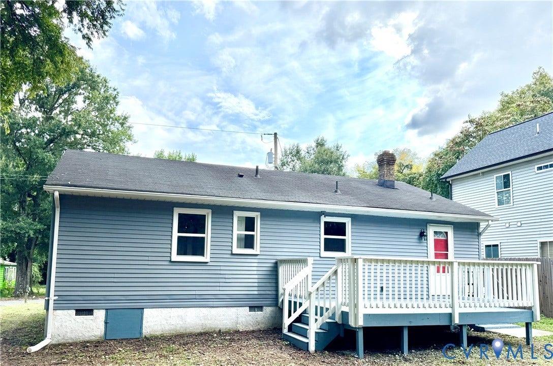 2711 Cheatham Street, Henderson & Johnson, Richmond, VA 23234 Blue horizontal siding with white trim