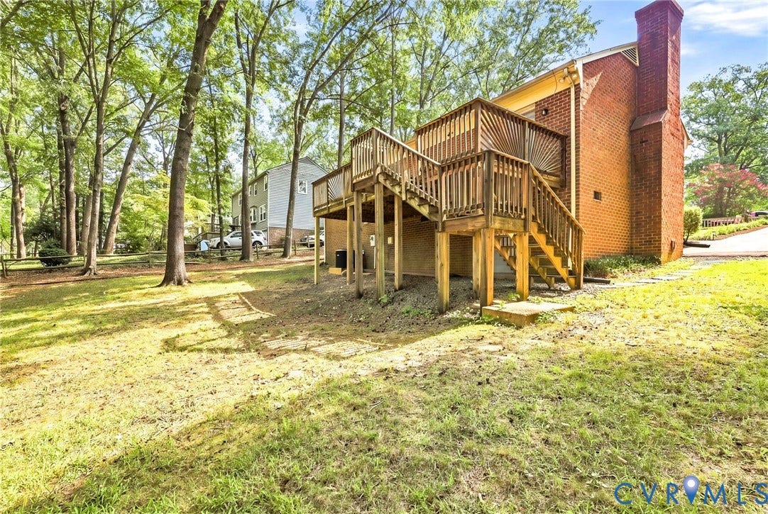 608 Dauphin Drive, Chesterfield, VA 23236 Expansive backyard featuring mature trees