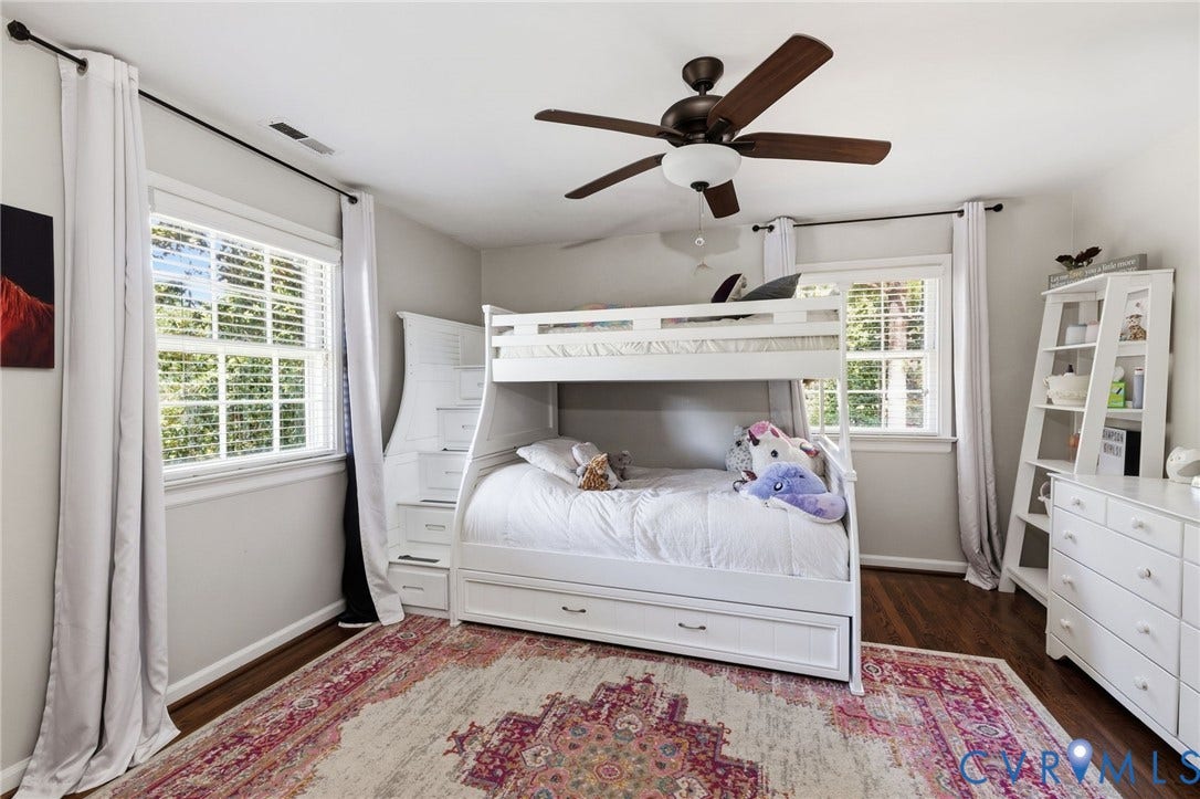 1109 Swissvale Place, Henrico, VA 23229 Hardwood-finish flooring, recessed lighting, and a ceiling fan with integrated lighting
