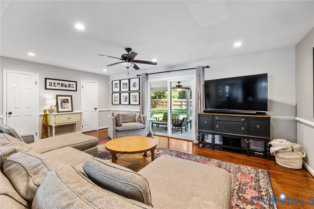 1109 Swissvale Place, Henrico, VA 23229 Hardwood flooring, recessed lighting, and a ceiling fan