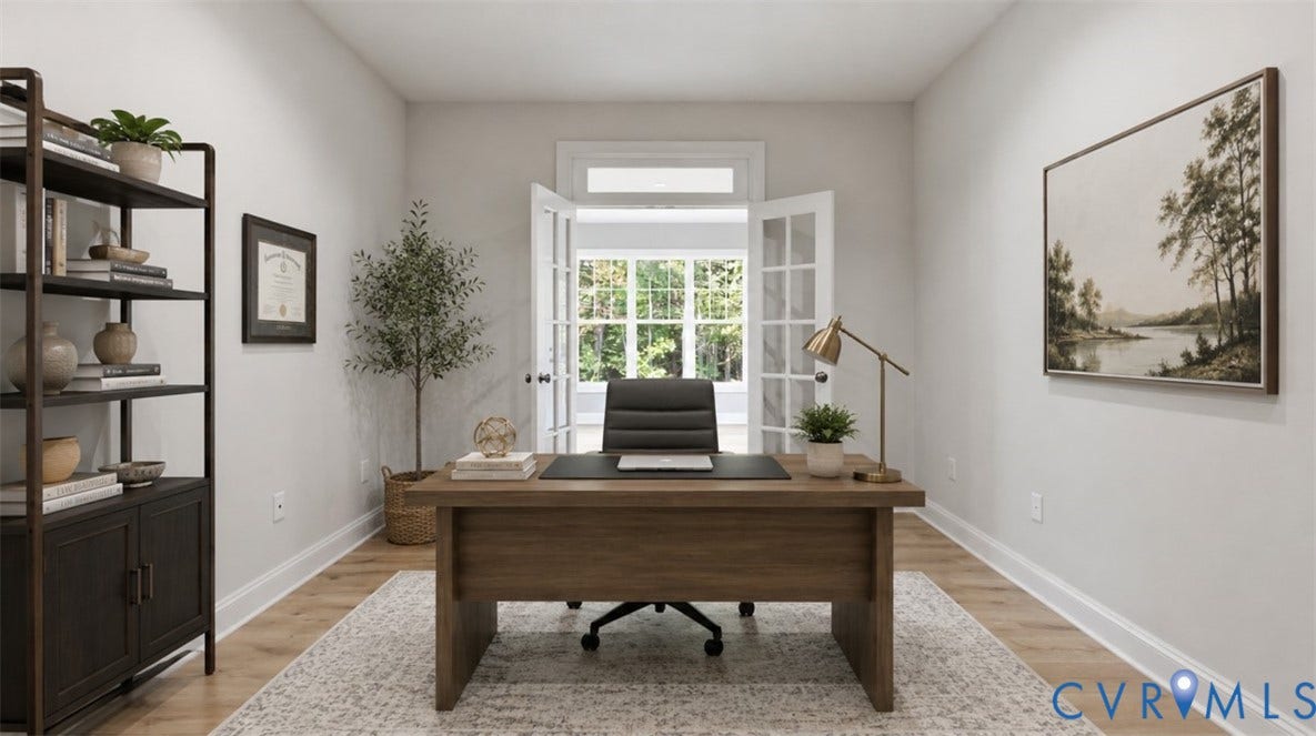 12344 Garnet Parke Circle, Short Pump Area, Glen Allen, VA 23059 Light wood-finish flooring, white wall paint, and white trim