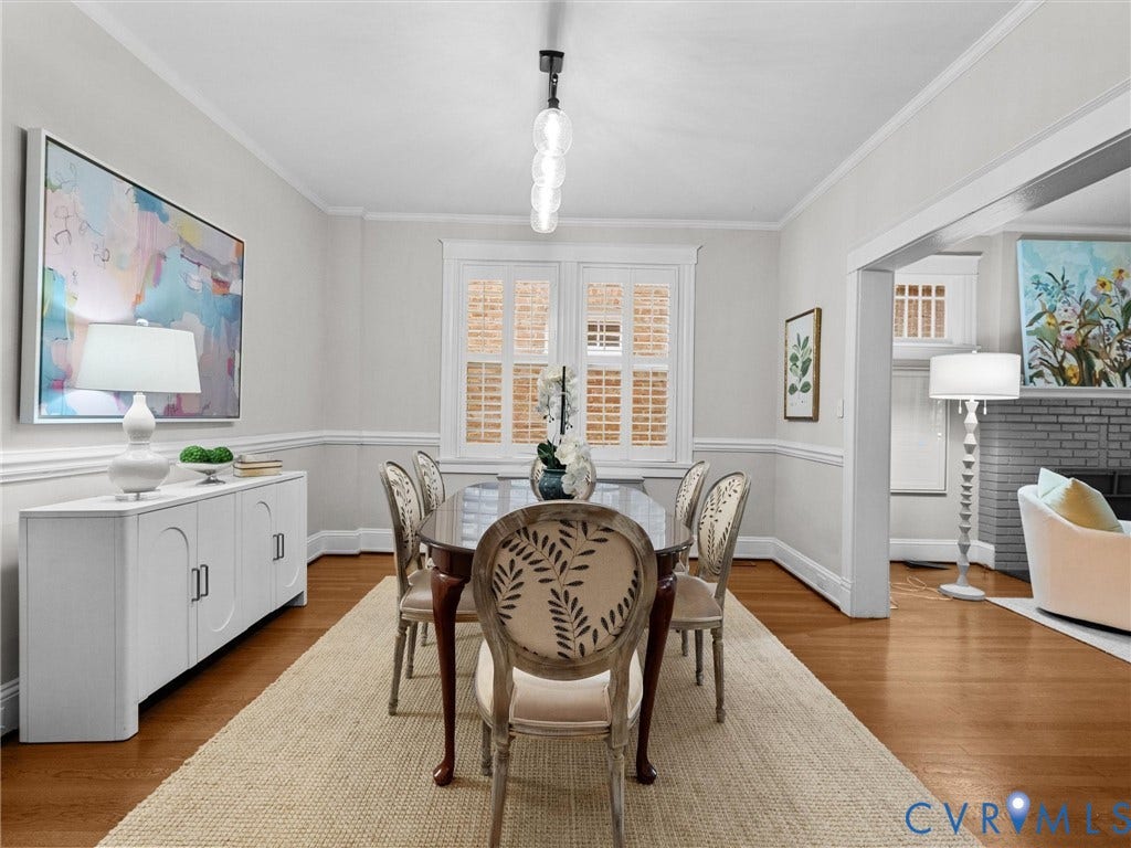 3403 W Franklin Street, Museum District, Richmond, VA 23221 Hardwood flooring with crown molding