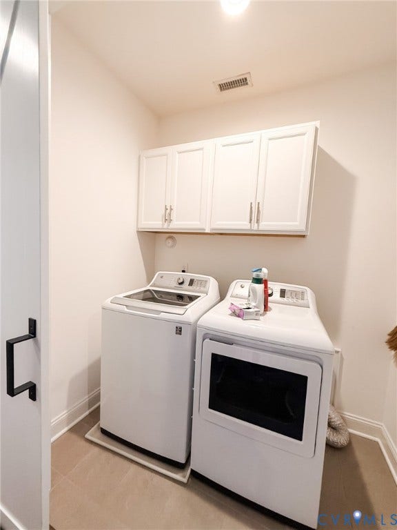 3332 Haydenpark Lane, Henrico, VA 23233 Laundry area with tile flooring and white cabinetry