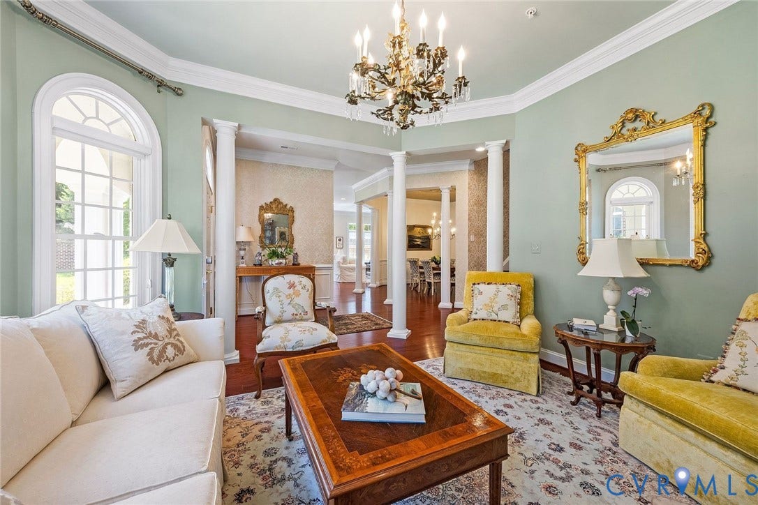 Formal Living Room, Chandelier.