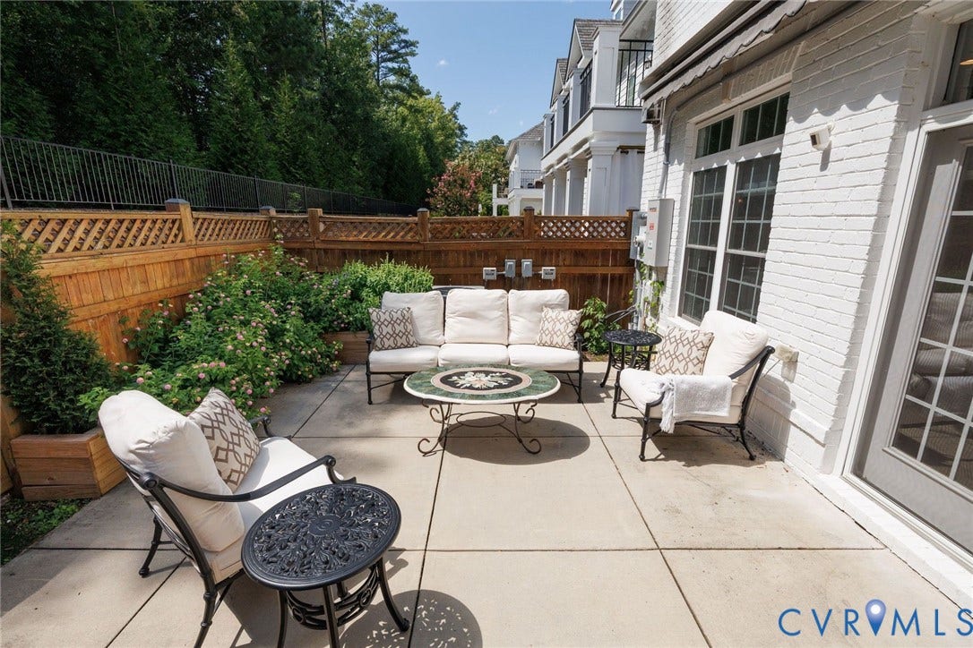 Privacy Fence, Sitting Area, Awning.
