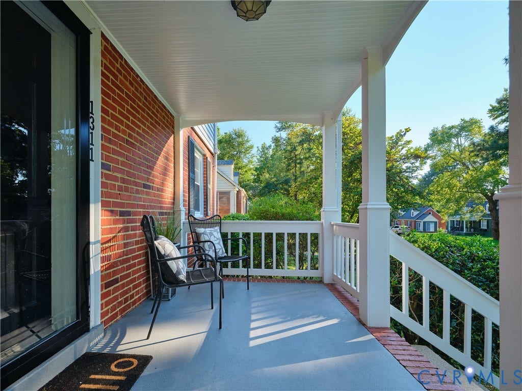 1311 Santa Rosa Road, Henrico, VA 23229 Relax on the covered porch with your morning coffee
