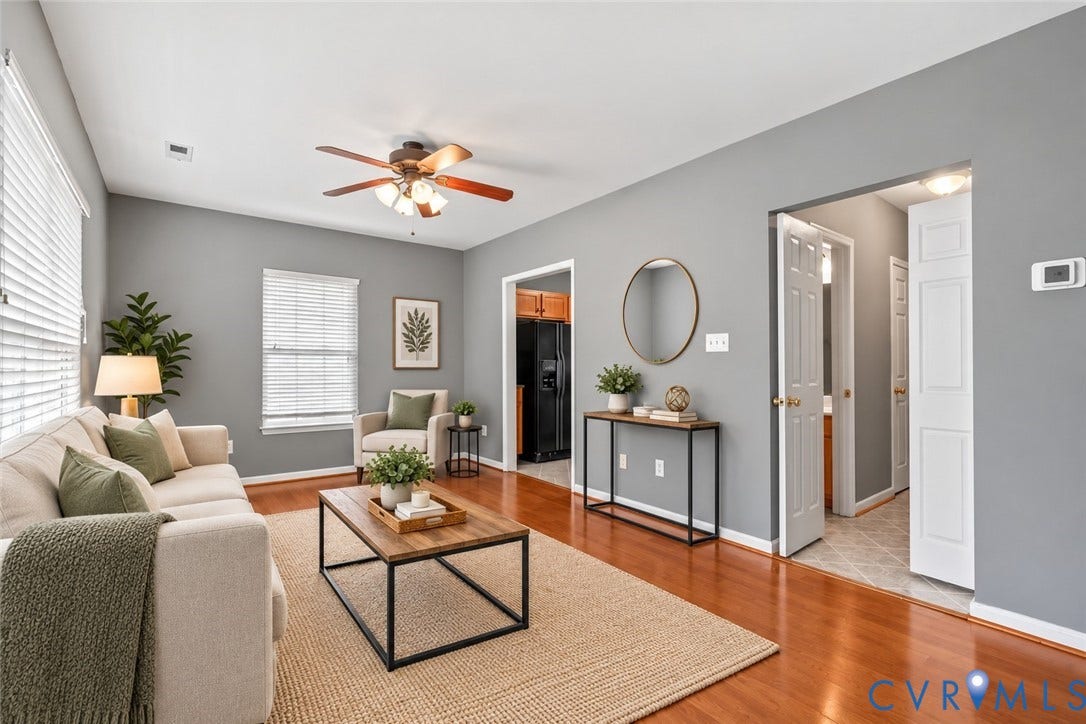 2723 Goyne Terrace, Chester, VA 23831 Hardwood-finish flooring, recessed lighting, and a ceiling fan with light fixture