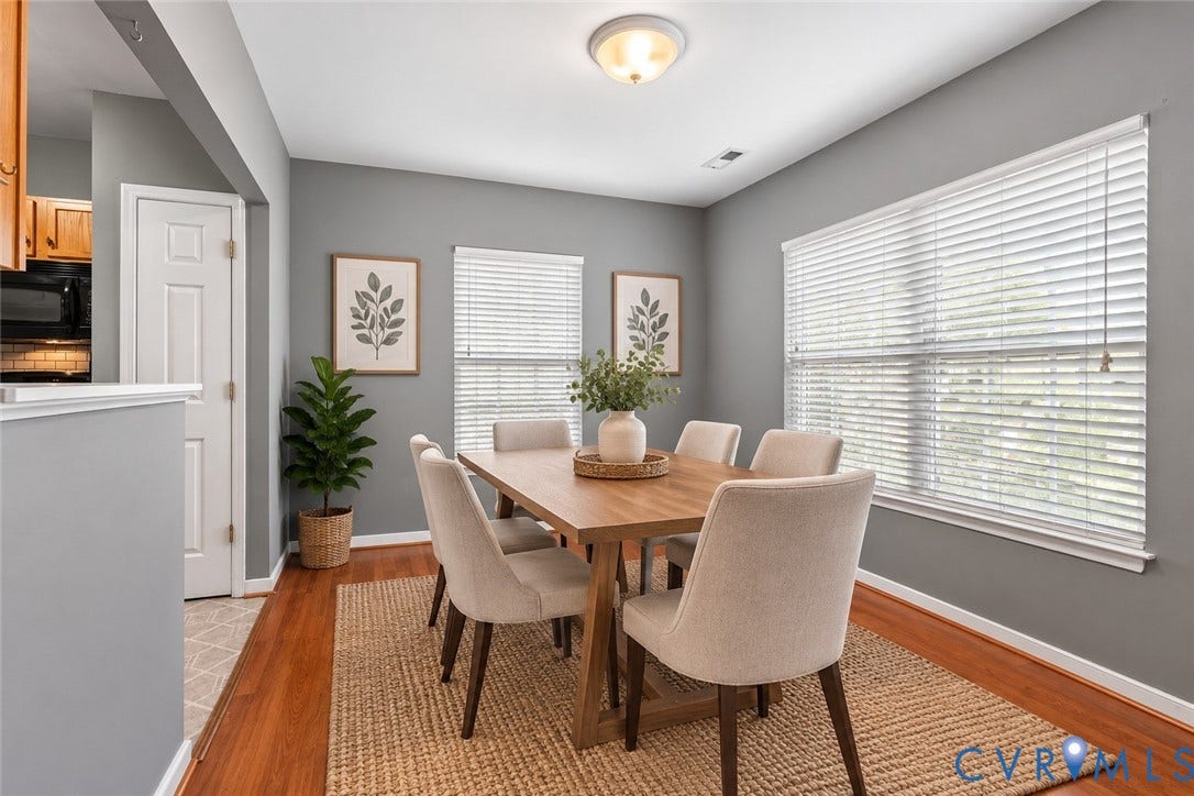 2723 Goyne Terrace, Chester, VA 23831 Recessed lighting, wood-finish flooring, white window blinds, and a built-in ceiling light fixture