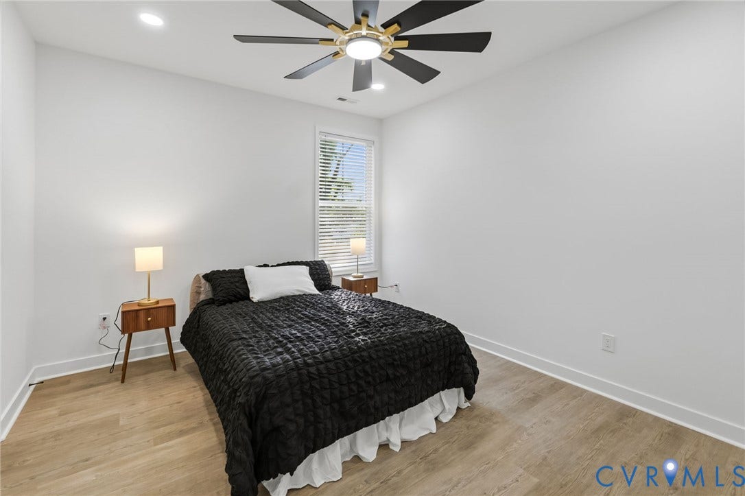 524 Cameron Street, Petersburg, VA 23803 Recessed lighting, wood-finish flooring, and a ceiling fan with integrated lighting