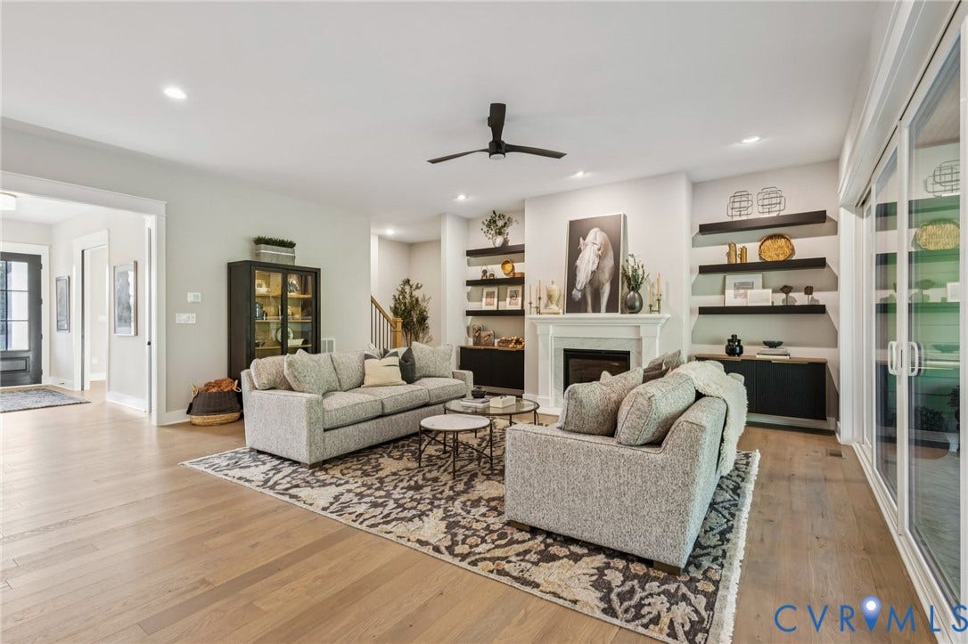 Lot 5 Olivet Church Road, Olivet Church Estates, New Kent, VA 23124 Spacious living area featuring light wood-finish flooring, recessed lighting, and a modern ceiling fan