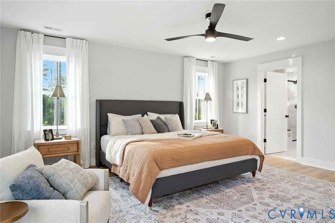Lot 1 Needlewood Court, Olivet Church Estates, New Kent, VA 23124 Recessed lighting, light wood-finish flooring, and a ceiling fan