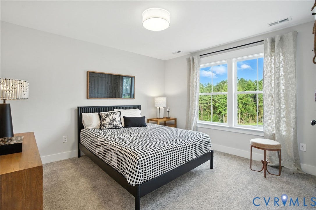 Lot 1 Needlewood Court, Olivet Church Estates, New Kent, VA 23124 Double-pane window, flush-mount ceiling light fixture, wall-to-wall carpeting, and light gray wall paint