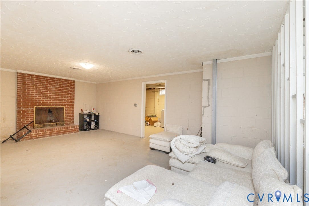 2502 Dolin Street, Hopewell, VA 23860 Another view of basement w/fireplace