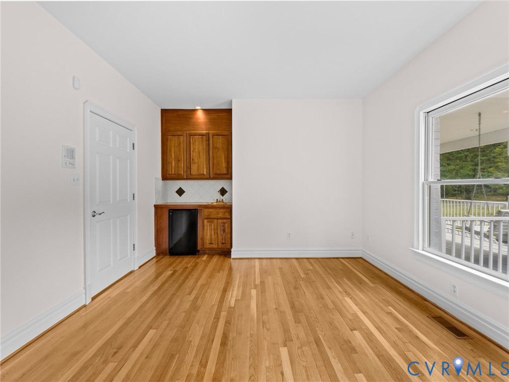 1700 Tigers Road, Manakin Sabot, VA 23103 Additional view of first floor bedroom with bar and sink. Fridge conveys. Seller used this room for wine-tastings and storage!