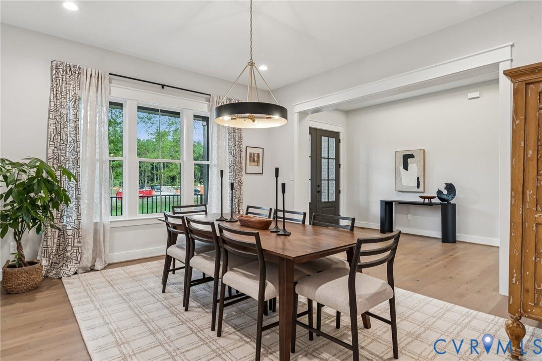 Lot 2 Needlewood Court, Olivet Church Estates, New Kent, VA 23124 Recessed lighting, wood-finish flooring, and a contemporary chandelier