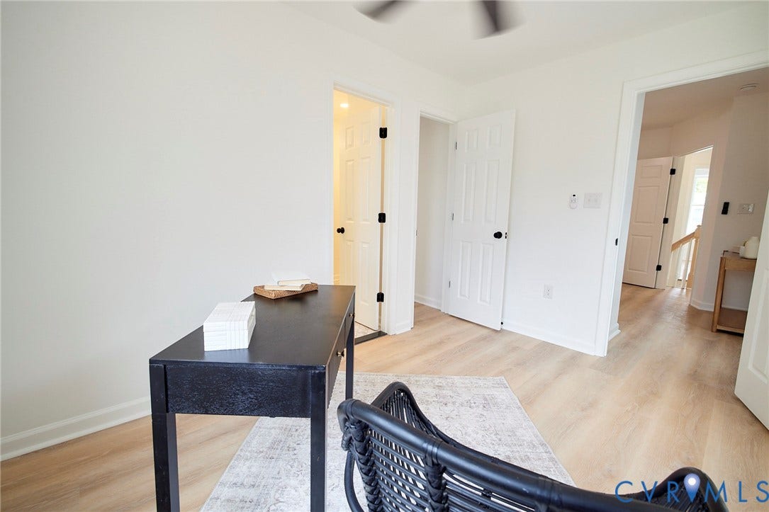 3103 Q St, Church Hill, Richmond, VA 23223 Light wood-finish flooring with crisp white walls and white trim