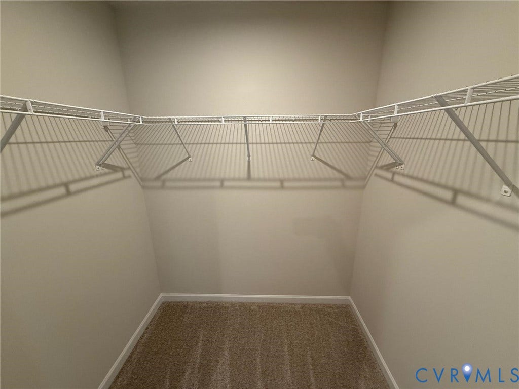 5409 Canterbury Ridge Way, Richmond, VA 23224 Walk-in closet featuring wire shelving, wall-to-wall carpeting, and neutral-toned walls