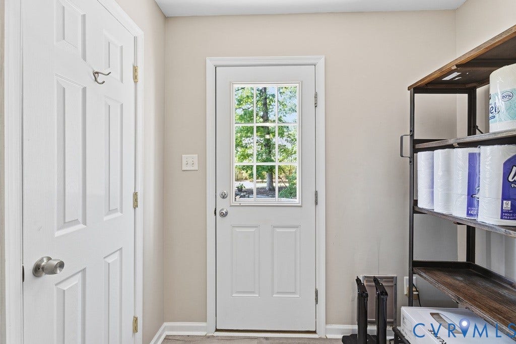 2416 Mountainbrook Drive, Crown Grant, Henrico, VA 23233 Entry door with integrated window, paneled interior door, and light-toned walls