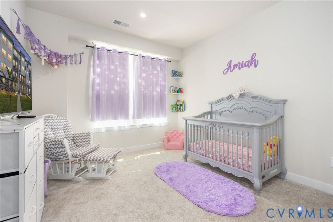 8045 Lake Laurel Lane, #B, Laurel Oak Condos, Glen Allen, VA 23060 Recessed lighting, light-toned carpeting, multiple windows, and a built-in wall shelf