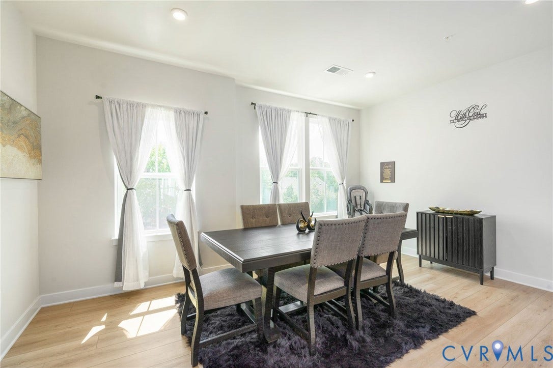 8045 Lake Laurel Lane, #B, Laurel Oak Condos, Glen Allen, VA 23060 Recessed lighting, light wood-finish flooring, and multiple windows