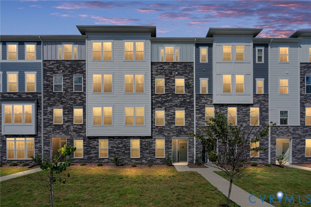 8045 Lake Laurel Lane, #B, Laurel Oak Condos, Glen Allen, VA 23060 Modern multi-story exterior with stone and siding accents