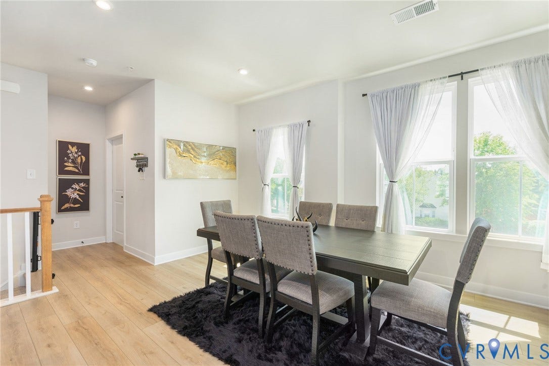 8045 Lake Laurel Lane, #B, Laurel Oak Condos, Glen Allen, VA 23060 Recessed lighting, wood-finish flooring, white walls, white trim, and white window frames