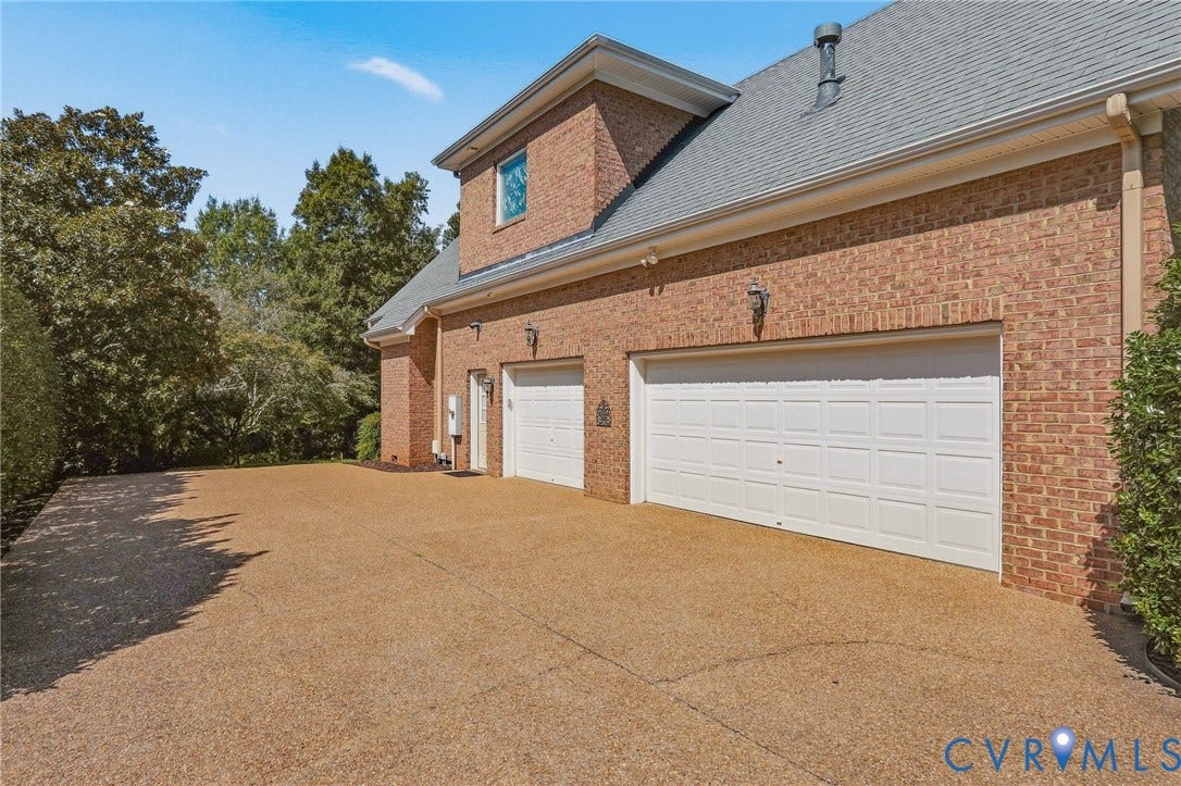 3012 Hedgeway Place, Tarrington, Midlothian, VA 23113 Brick exterior with a multi-car garage and a pitched shingle roof