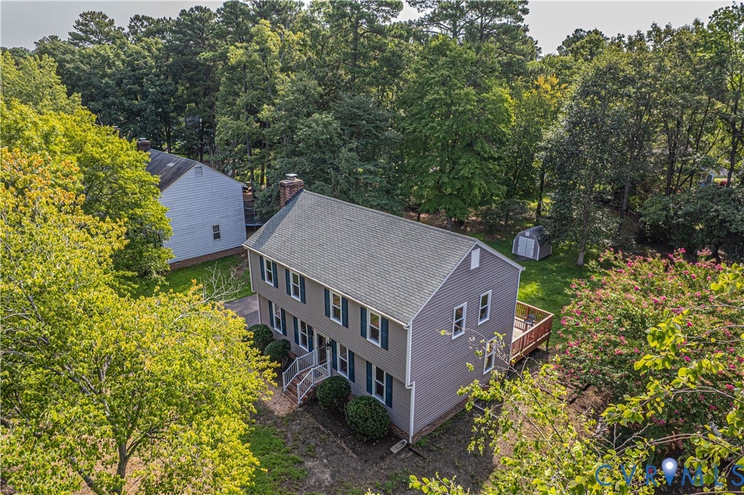10227 Acworth Drive, Glen Allen, VA 23060 Two-story residence with gray siding, a gabled roof, and multiple windows with dark shutters