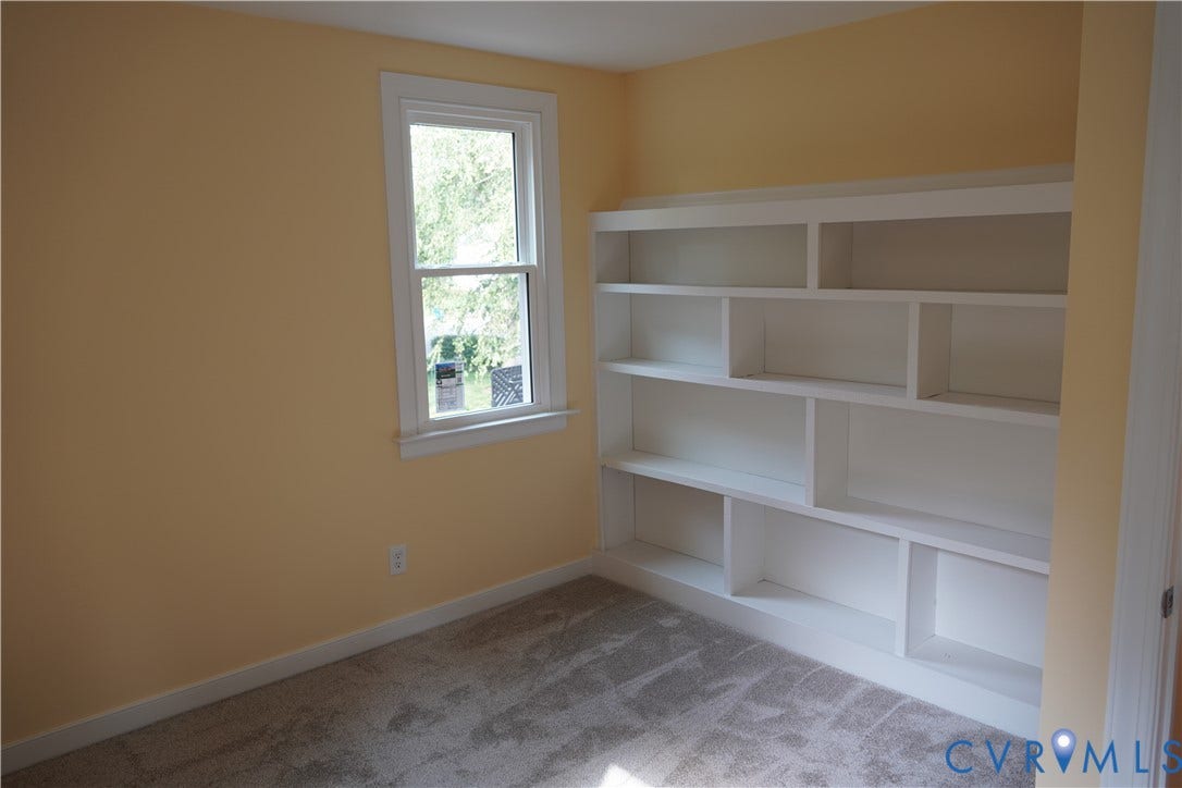 10227 Acworth Drive, Glen Allen, VA 23060 Bedroom #4 has built in bookshelves and carpeted flooring