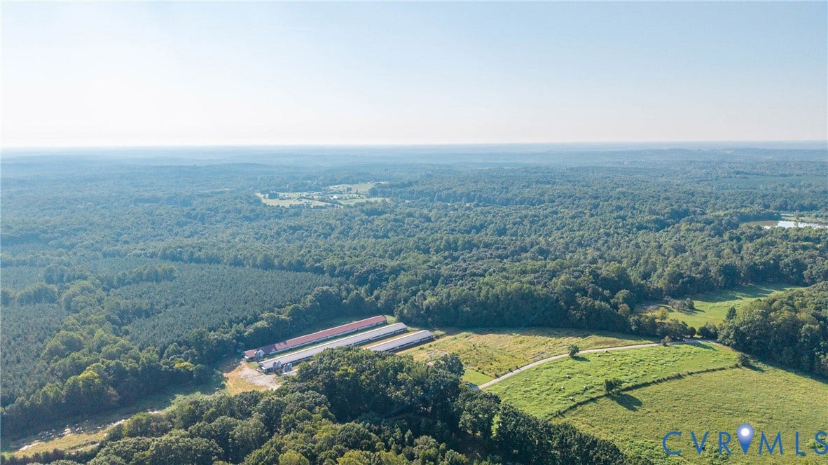 78 Bowling Lane, Cumberland, VA 23040 Aerial perspective of a vast, tree-covered landscape