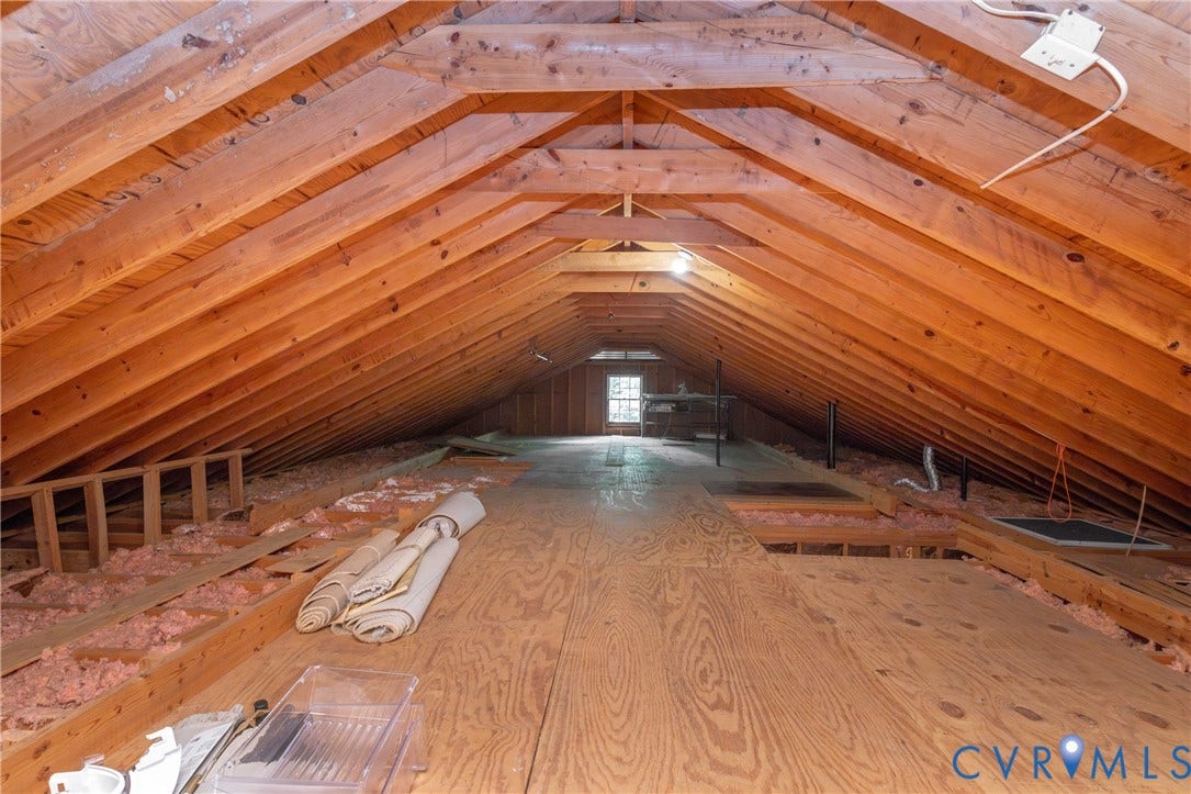 2765 Briarpatch Lane, Powhatan, VA 23139 Exposed wood beam construction with partial flooring, offering potential for additional space