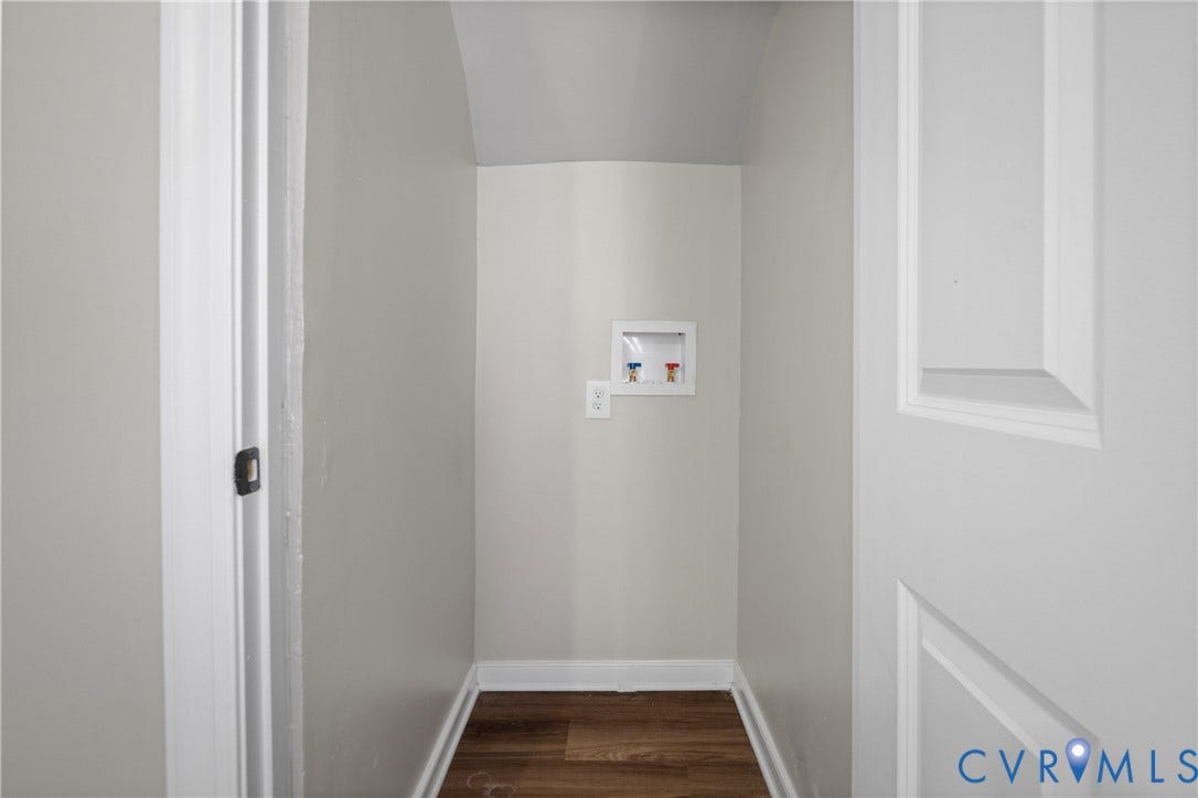 5429 Parker Street, Fulton Hill, Richmond, VA 23231 Dedicated laundry space featuring wood-finish flooring