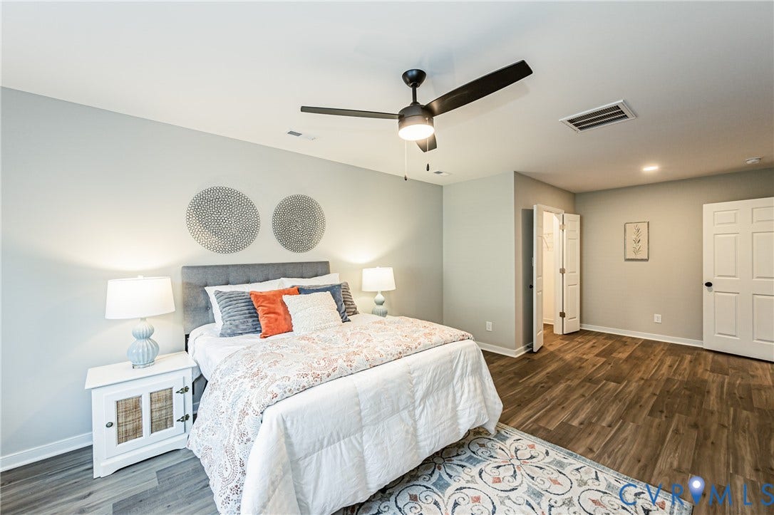 2702 Manchester Drive, New Birchett Estates, Prince George, VA 23875 Wood-finish flooring, recessed lighting, and a ceiling fan