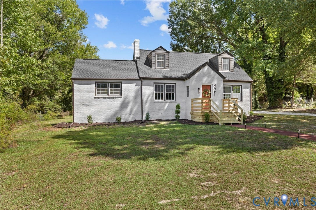 821 Fort Lee Road, North Dinwiddie, VA 23803 White painted brick exterior with dormer windows