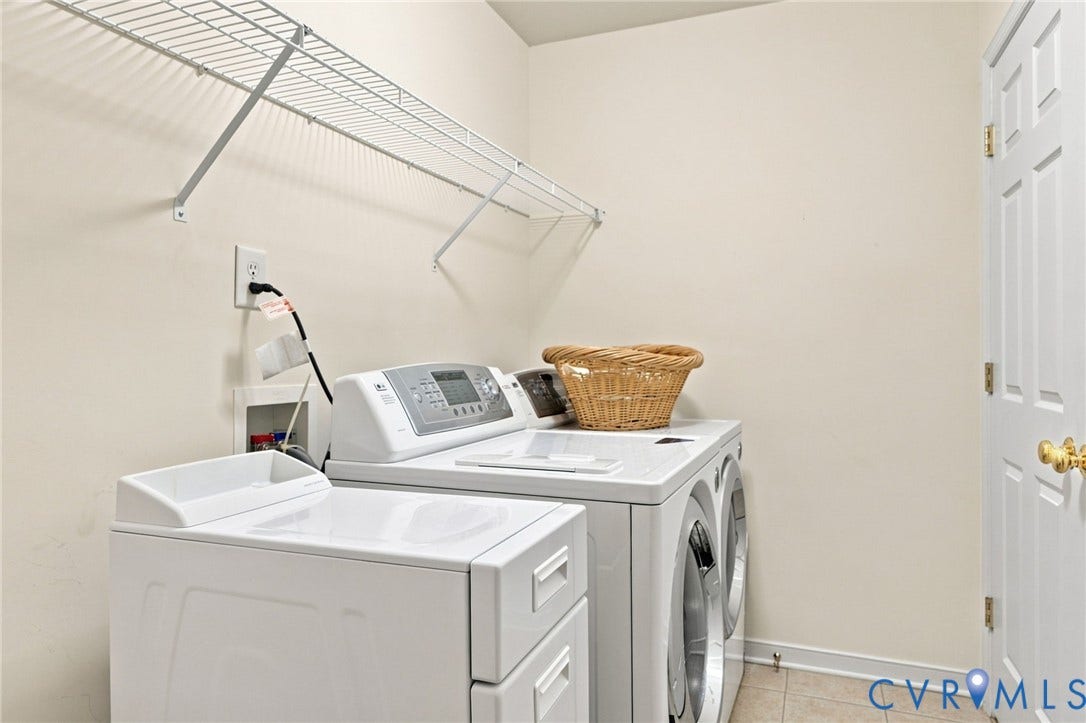 13805 Woodbridge Crossing Way, The Greens, Midlothian, VA 23112 Great storage in closet, and plenty of room to hang and sort clothes. Washer and Dryer convey.