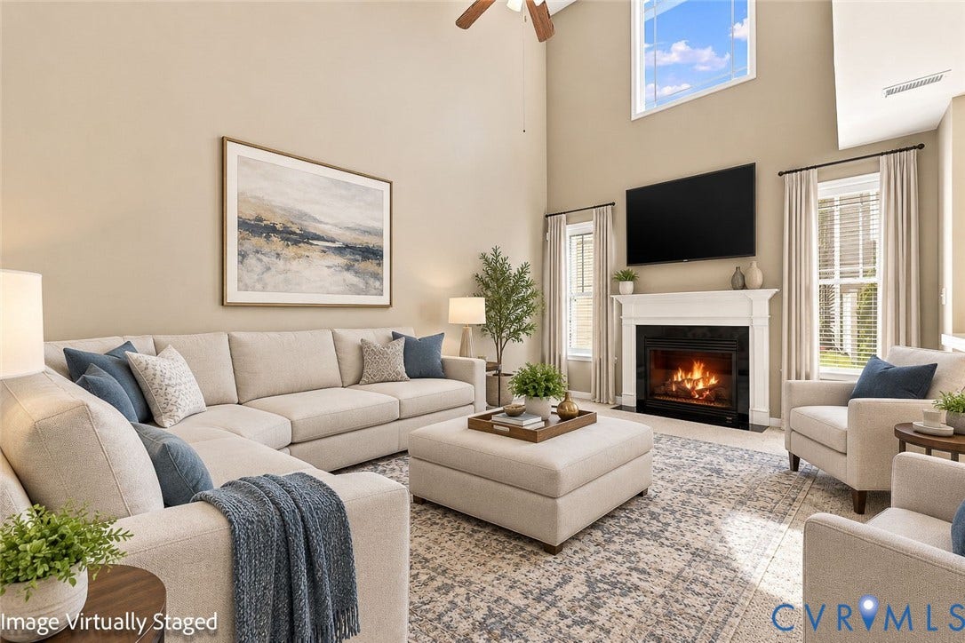13805 Woodbridge Crossing Way, The Greens, Midlothian, VA 23112 VIRTUALLY STAGED family room.